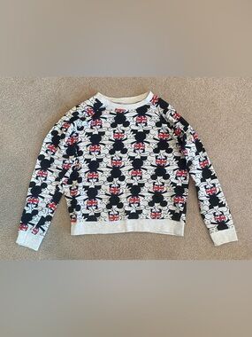EUC Disney x Forever 21 Mickey Mouse Union Jack Crew Neck Sweatshirt Size Medium